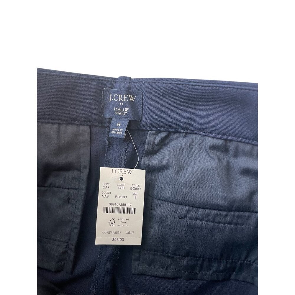 J.Crew Womens Navy Kallie Pant Size Medium Classic Fit Stretch Trousers - Picture 6 of 12